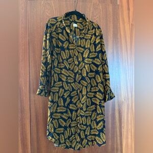 Bridge and burn button down shirt dress long sleeve tie waist size large